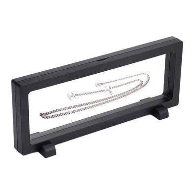 9" x 3.5" Black Floating Frame Jewelry Display Case