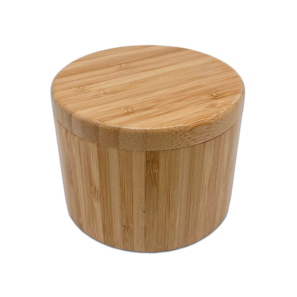 9cm Diameter Bam & Boo Round Bamboo Box with Rotating Lid
