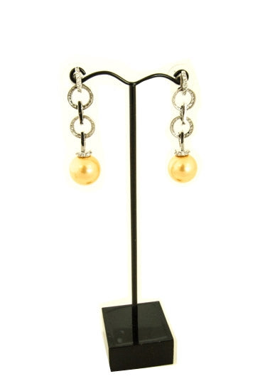 Black Metal Wire Single Earring T-Stand Display with Acrylic Base