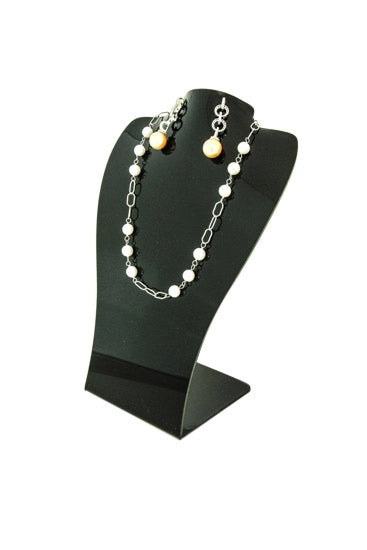 Black Acrylic Single Necklace and Earring Jewelry Display