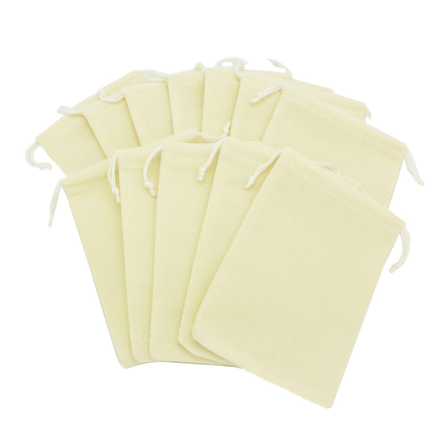 Large Beige High Quality Velvet Pouch Bags Party Favors