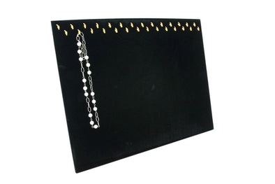 Black Velvet Jewelry Display Pad with 28 Hooks