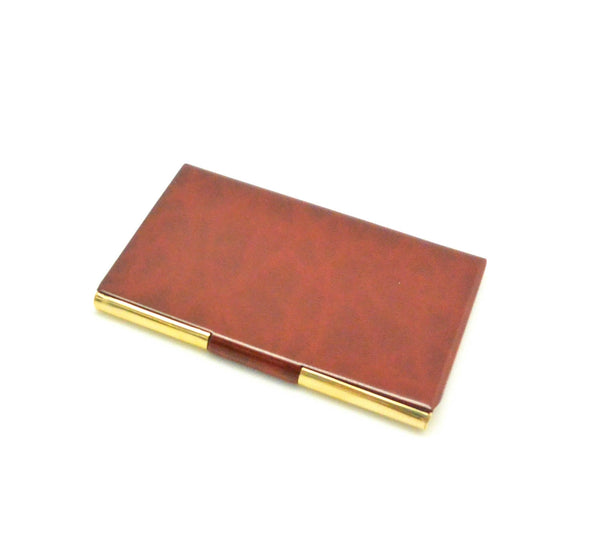 12 Pack Gold and Brown Business Card Holder