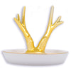 Ceramic Gold Deer Antler Jewelry Dish