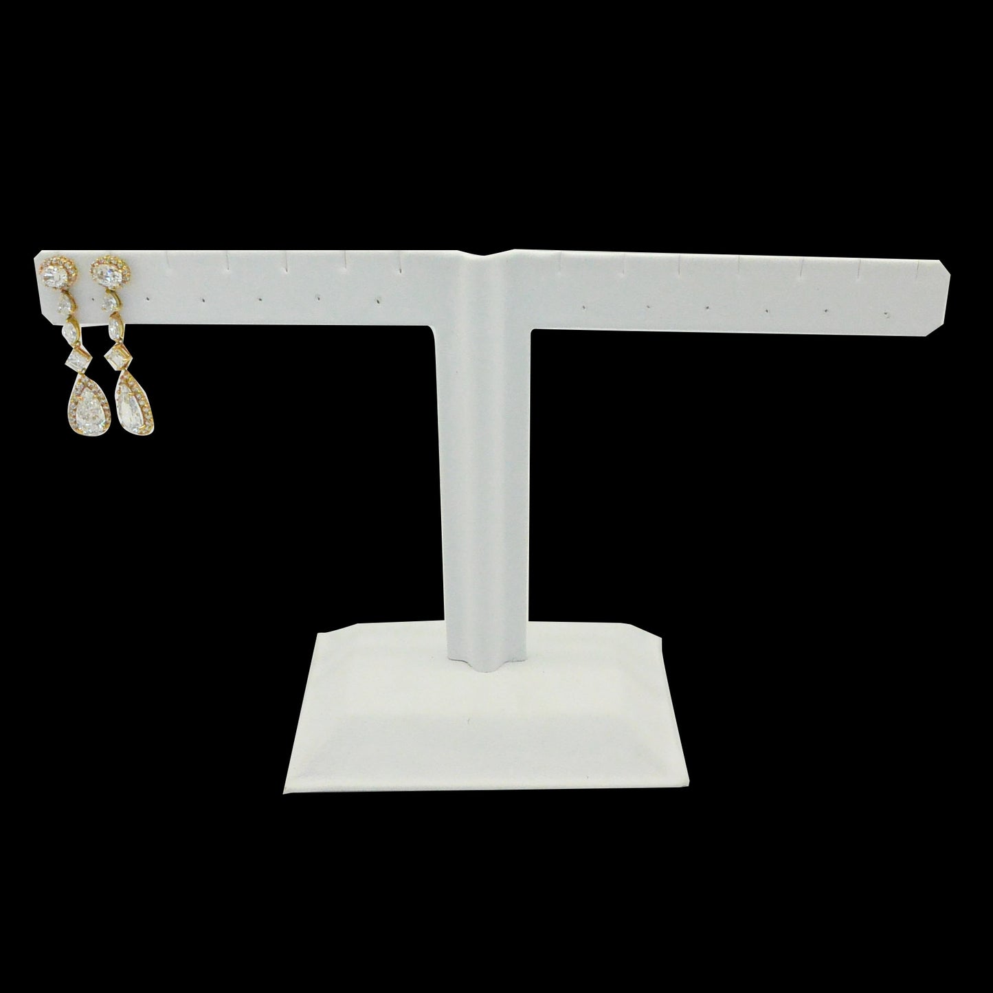 White Leatherette Earring T-Bar for Jewelry Display 6 Earrings