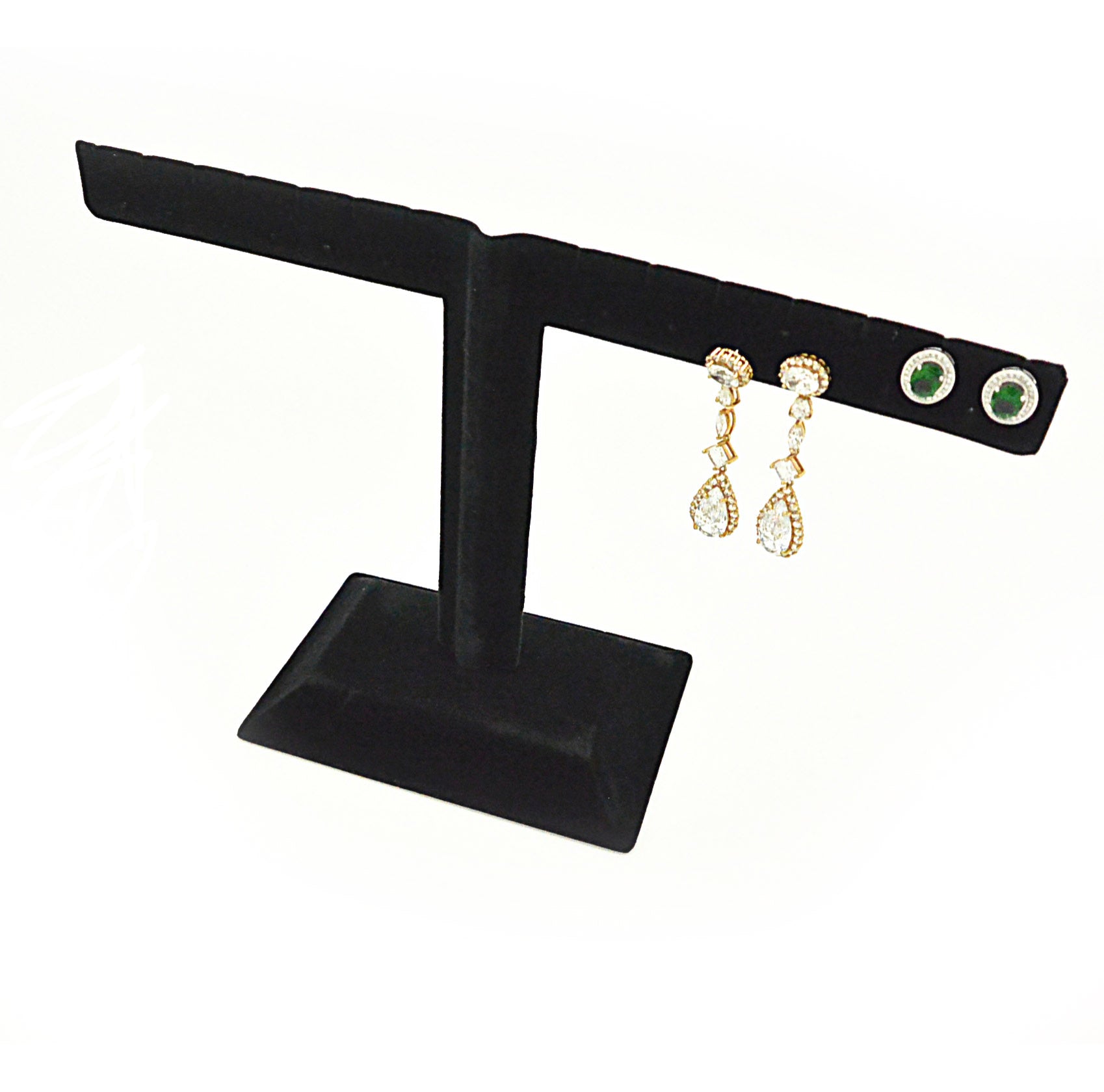 Black Velvet Earring T-Bar for Jewelry Display 6 Earrings