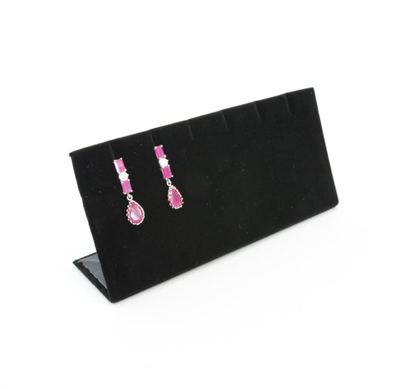 6" x1 3/4"x 2 3/4" Black velvet earrings and necklace Display