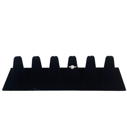 Black Velvet Straight 6 Finger Display