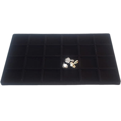 24 Compartments Black Flocked Tray Insert