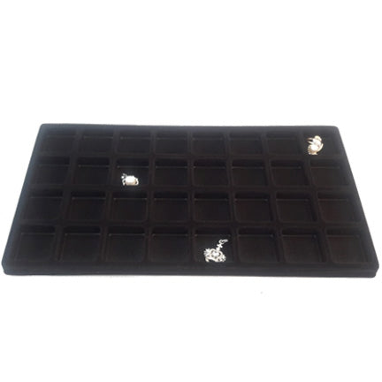 32 Compartments Black Flocked Tray Insert