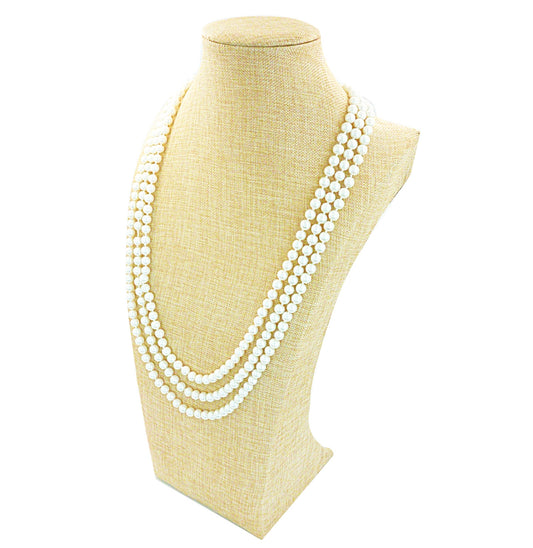 13 1/2"H Beige Burlap Necklace Bust