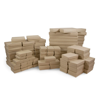 Cotton Filled Jewelry Boxes  Natural Kraft Jewelry Boxes