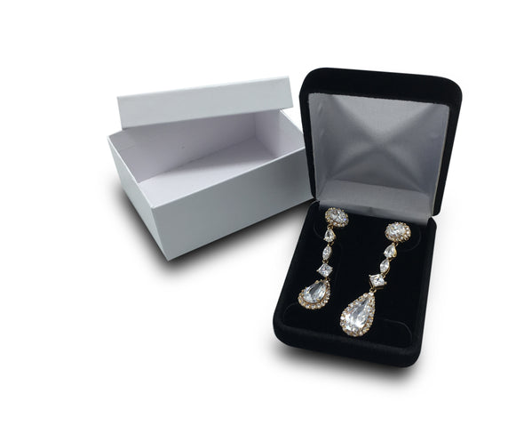 Deluxe Black Pendant Earring Jewelry Gift Box
