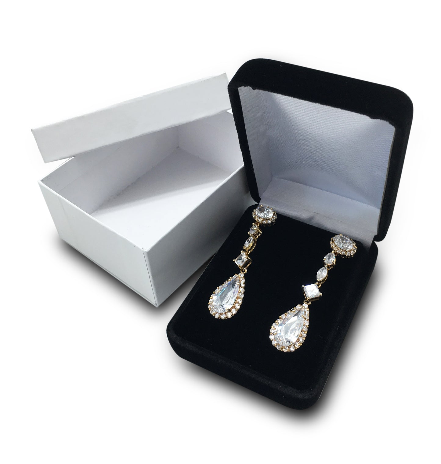 Deluxe Black Velvet Earring Pendant Jewelry Gift Box
