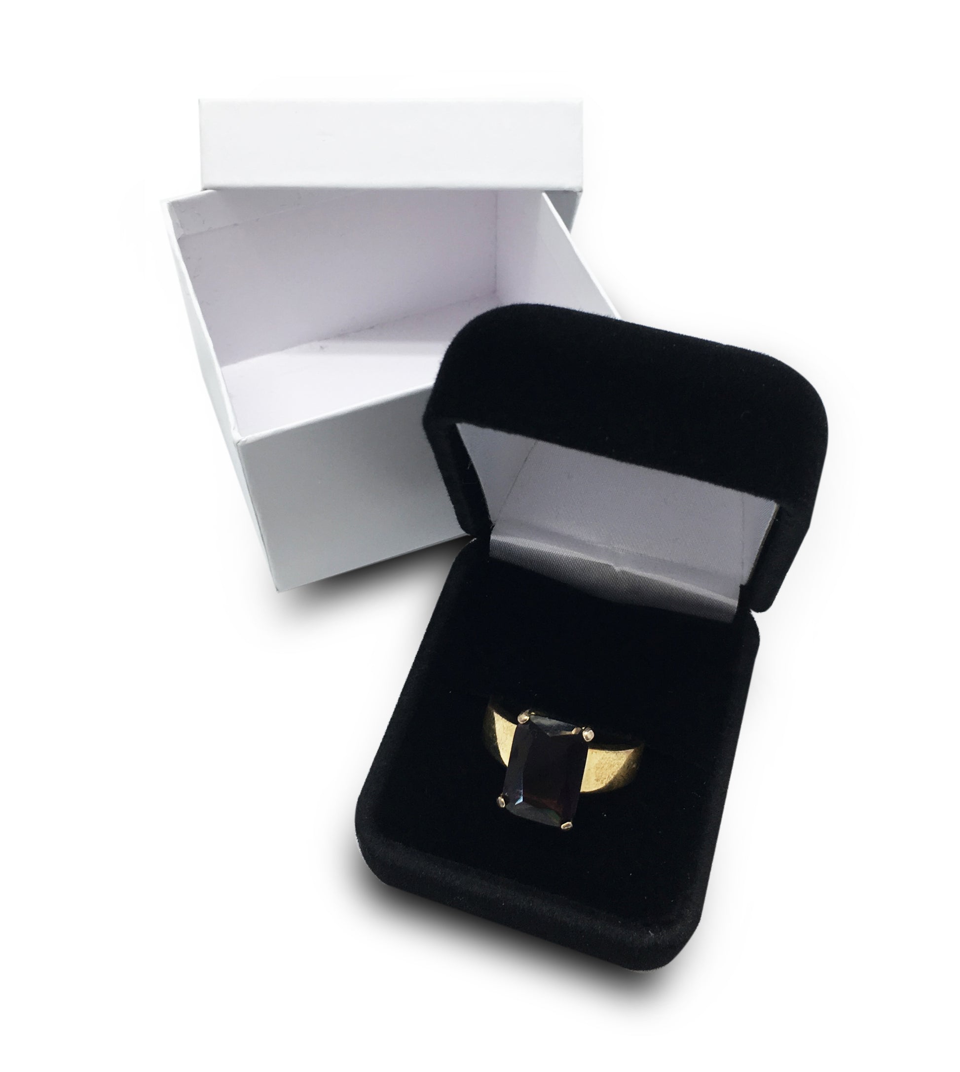 Deluxe Black Wedding Ring Jewelry Gift Box