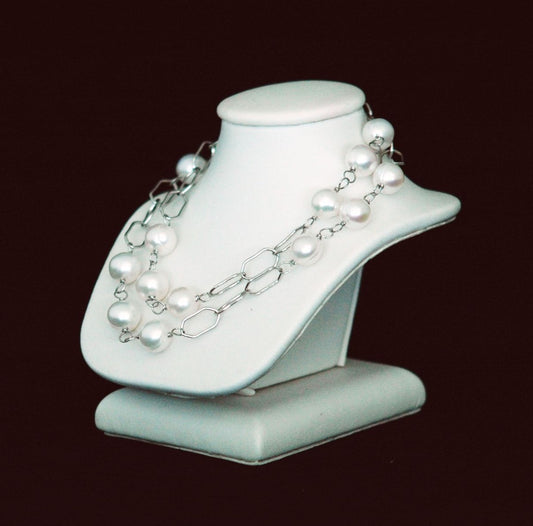 White Leatherette Very Small Necklace or Bracelet Bust