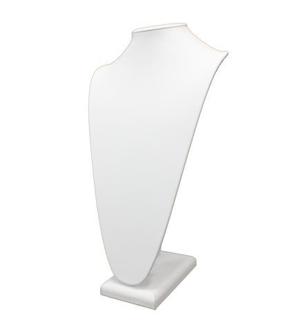 18"H White Leatherette Necklace Bust Display