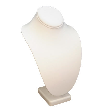 15"H White Leatherette Necklace Bust Display