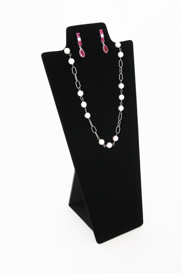 8 7/8"H Tall Black Velvet Necklace and Earring Easel Neckform