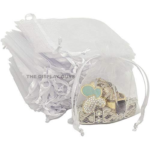 White Organza Drawstring Pouches