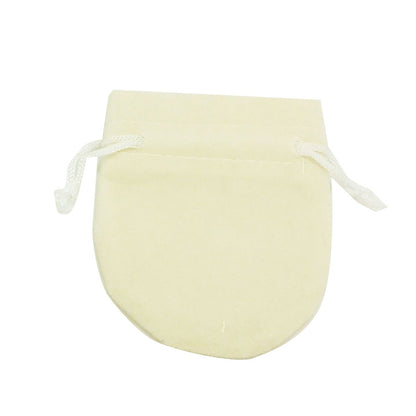Small Beige High Quality Velvet Round Pouch Bags Party Favors
