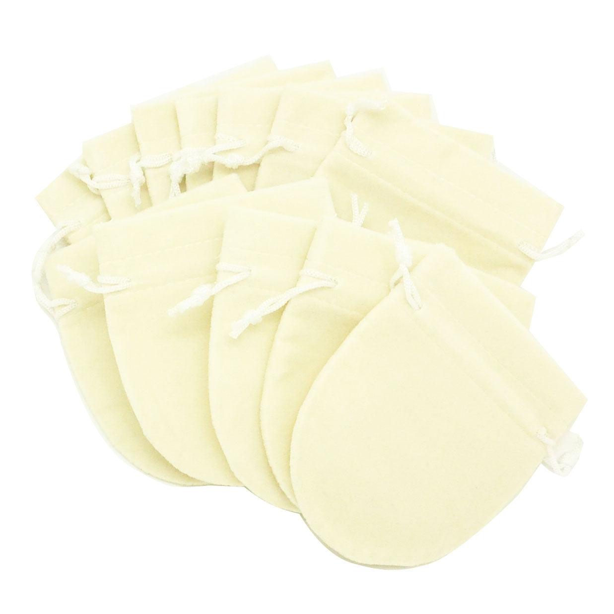 Medium Beige High Quality Velvet Round Pouch Bags Party Favors