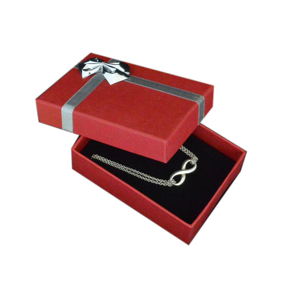 Red Paper Box Metallic Bow Jewelry Large Combo Set