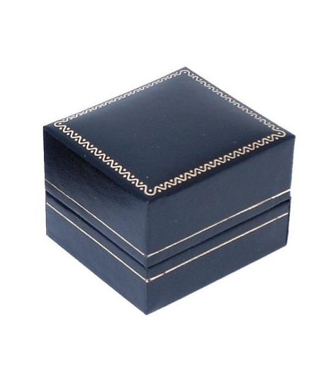Single Door Deluxe Black Leatherette Ring Box