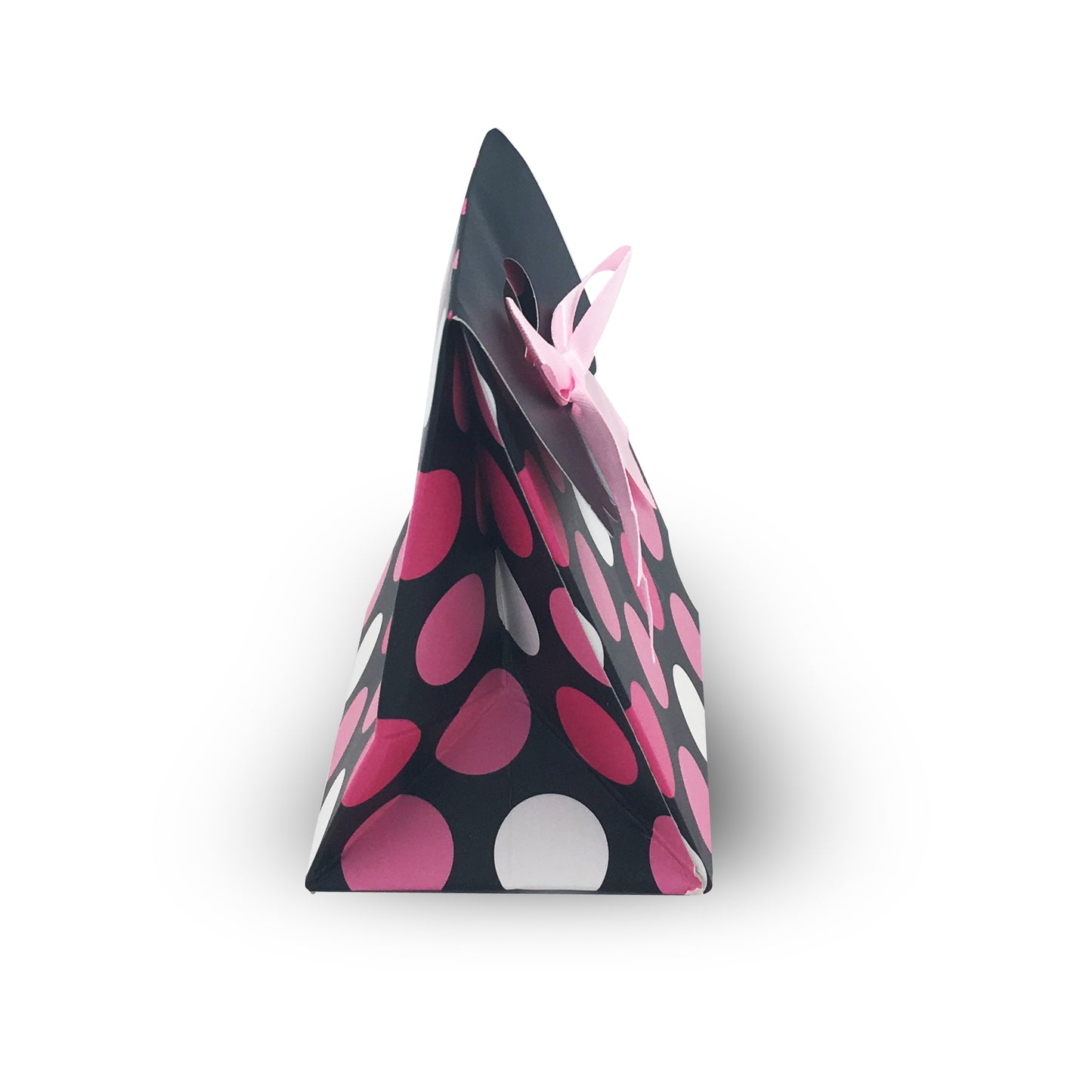 12pcs Pink Polka Dots Bowknot Paper Gift Bag Tote