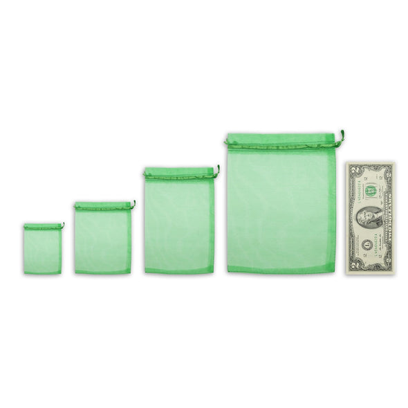 Light Green Organza Drawstring Pouches