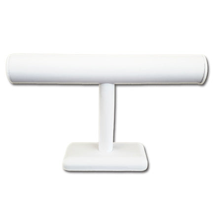 11 1/2"Wx7"H White Leatherette Single Round T-Bar