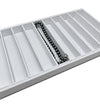 White Leatherette 10 Column Compartment Jewelry Display Tray