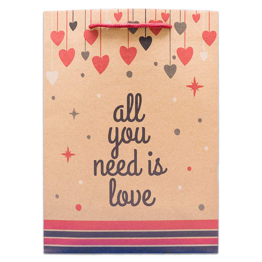 All You Need is Love Kraft Paper Shopping Gift Bags