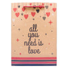 All You Need is Love Kraft Paper Shopping Gift Bags