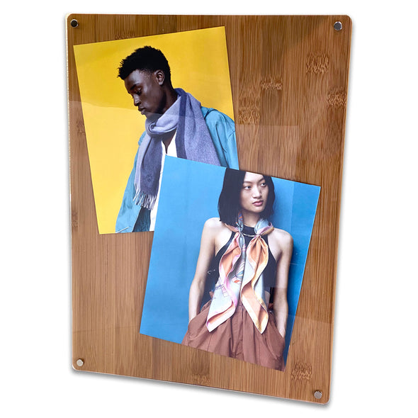 Bam & Boo 11" x 14" Bamboo and Acrylic Sign Holder Display