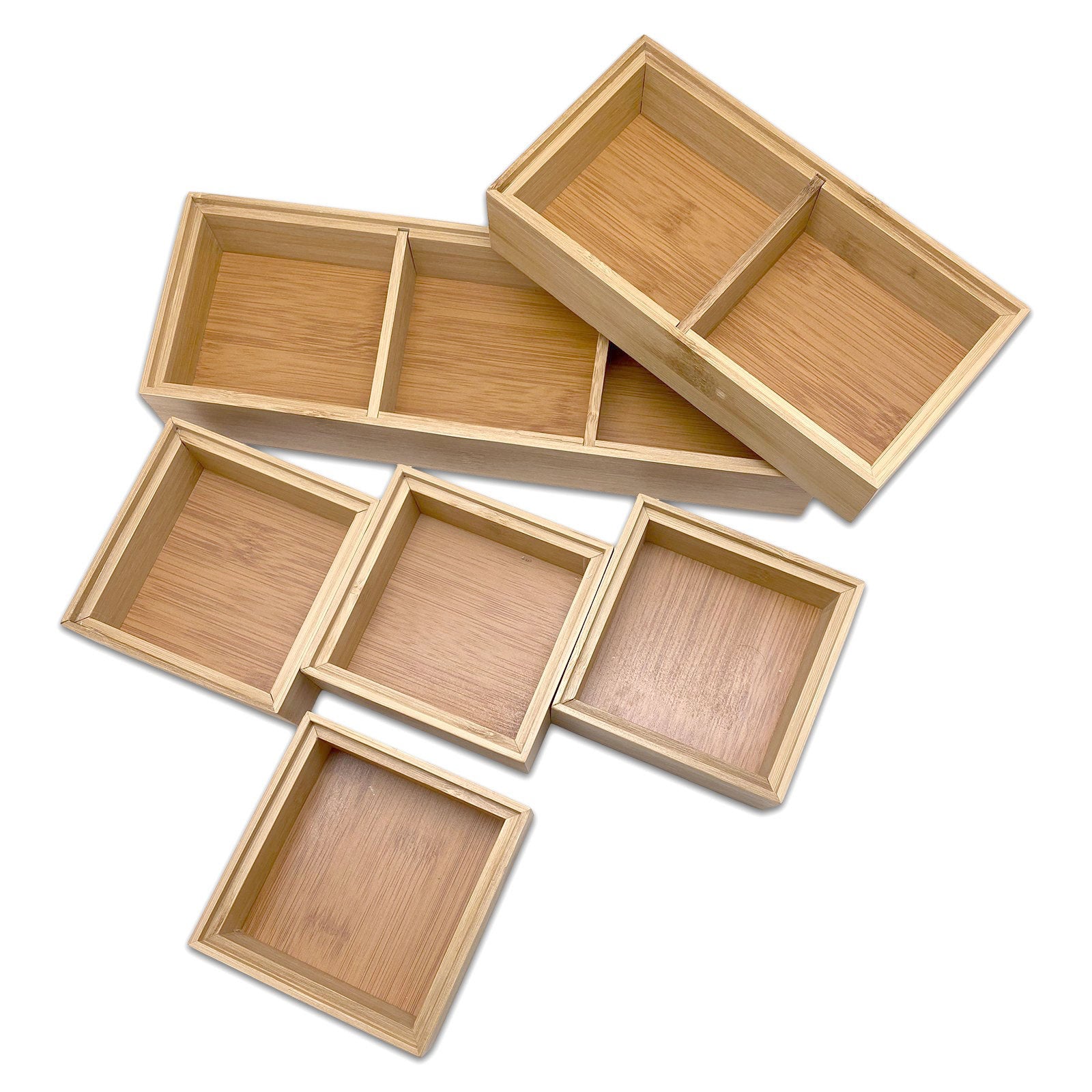 Bam & Boo 6 Piece Stackable Bamboo Compartment Jewelry Organizer Tray – JPI  Display