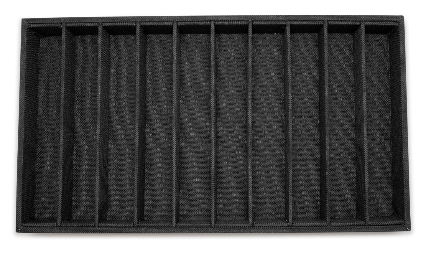 Black Linen 10 Column Compartment Jewelry Display Tray