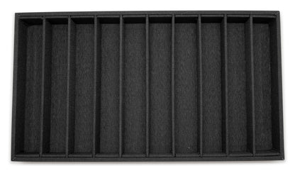 Black Linen 10 Column Compartment Jewelry Display Tray