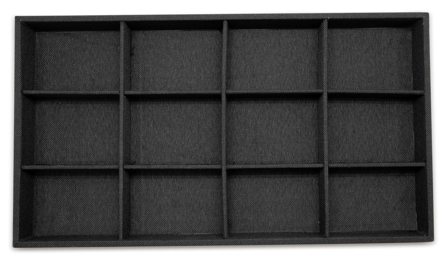 Black Linen 12 Compartment Stackable Jewelry Tray