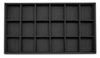Black Linen 18 Compartment Stackable Jewelry Tray