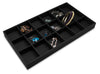 Black Linen 18 Compartment Stackable Jewelry Tray