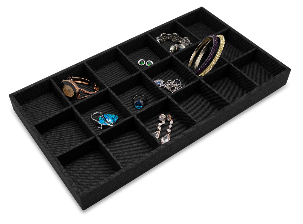 2 Black Insert Tray Liners W/ 12 Compartments Drawer Organizer Jewelry  Displays - Zen Merchandiser