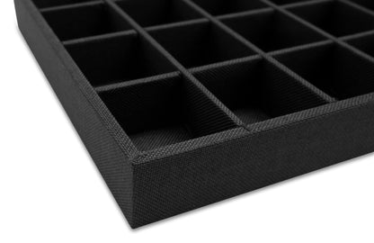 Black Linen 32 Compartment Stackable Jewelry Tray