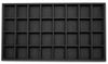 Black Linen 32 Compartment Stackable Jewelry Tray