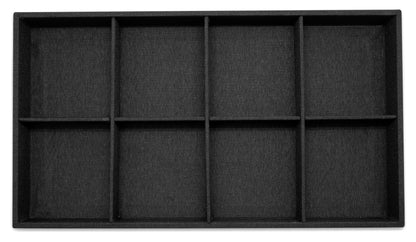 Black Linen 8 Compartment Stackable Jewelry Display Tray