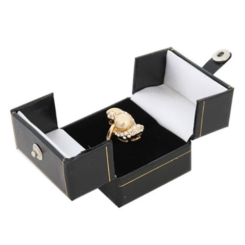 Black Two Door Deluxe Ring Leather with outer box