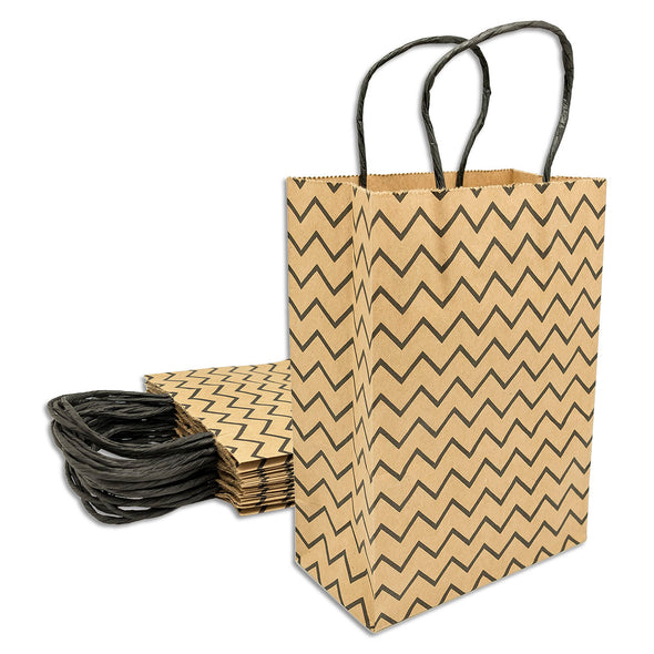 Black Wave Kraft Paper Shopping Gift Bags