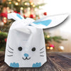 Blue Bunny Emoji Flap-Tie White Plastic Gift Bags
