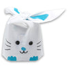 Blue Bunny Emoji Flap-Tie White Plastic Gift Bags