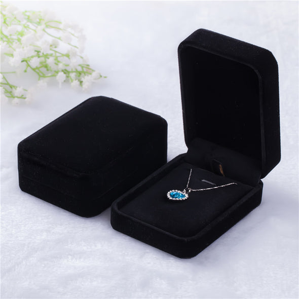 24-Pack Deluxe Plush Black Velvet Pendant/Necklace Box